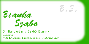 bianka szabo business card